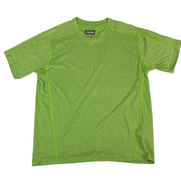 Cabela's Men's Athletic Performance Shirt Dri Release Fresh Guard L Neon Green - Picture 1 of 6